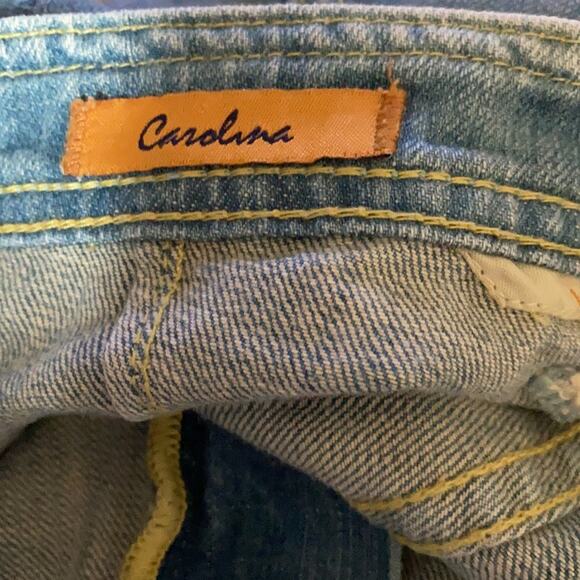 Vigoss Studio Carolina Big Girls Embellished Beaded Boho Wide Leg Jeans Size 12 - Picture 6 of 9